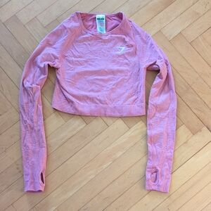 Gymshark Vital Pink Long Sleeve Crop Top Size S